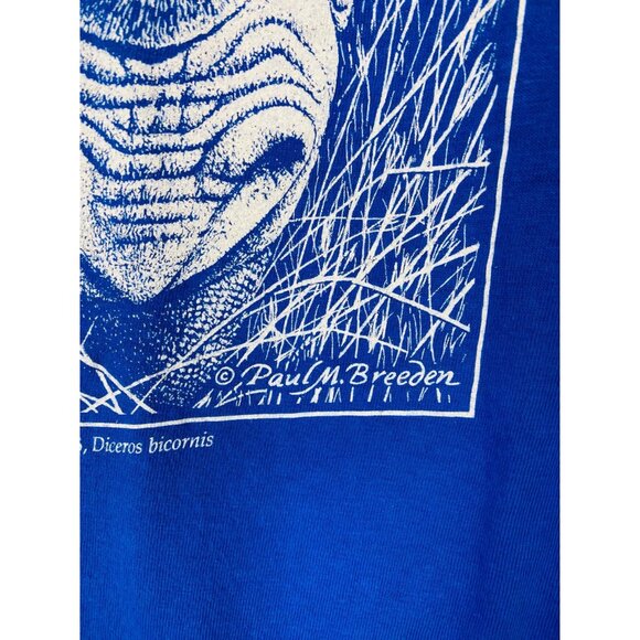 Vintage Black Rhino T-shirt, Paul Breeden Size XL Made in USA, 90s Environmental - Picture 6 of 9